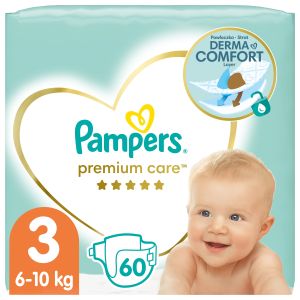 Pampers Zestaw pieluch Premium Care VP 3 (4-9 kg); 60