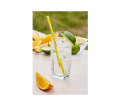 Paper straws 197mm x 6mm, 100 pcs - yellow with stars