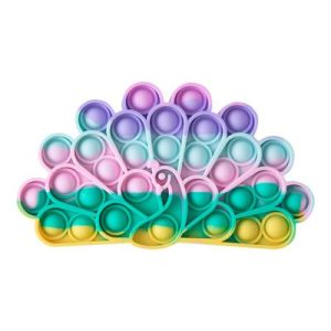 Peacock-shaped anti-stress sensory toy