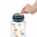 Piggy bank with Euro counter - Euro coins
