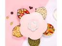 Plastic flower-shaped storage container - pink