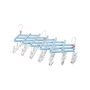 Plastic foldable clothes hanger with clips - 29 clips - light blue
