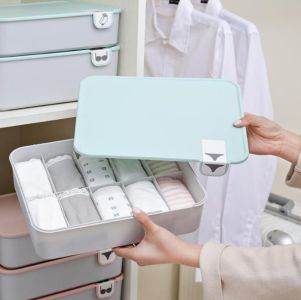Plastikowy organizer na bieliznę 10 przegródek - niebieski