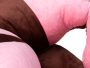 Plush child seat - pink brown