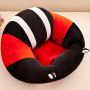 Plush child seat pink brown - black red