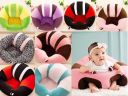 Plush child seat pink brown - black red