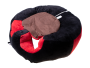 Plush child seat pink brown - black red