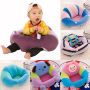 Plush child seat pink brown - blue green
