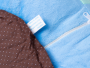 Plush child seat pink brown - blue green