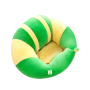 Plush child seat - yellow green