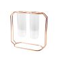 Podwójny wazon hydroponiczny, skandynawski - Rose Gold, wys. 21 cm