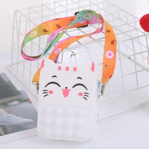 PopIt bag / sachet sensory toy - cat pink (type 2)