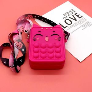 PopIt bag / sachet sensory toy - cat rose red (typ 7)
