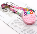 PopIt bag / sachet sensory toy - flowers / pink unicorn (type 1)