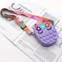 PopIt bag / sachet sensory toy - flowers / unicorn purple (type 14)