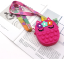 PopIt bag / sachet sensory toy - flowers / unicorn rose red (type 2)