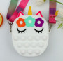 PopIt bag / sachet sensory toy - flowers / unicorn white (type 15)