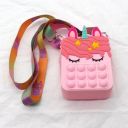 PopIt bag / sachet sensory toy - pink unicorn (type 8)