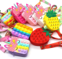 PopIt bag / sachet sensory toy - strawberry red (typ 5)