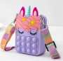 PopIt bag / sachet sensory toy - unicorn purple (type 12)