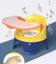 Portable baby chair for feeding and playing - orange and navy blue