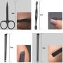 Profesjonalny zestaw narzędzi do manicure i pedicure + etui - czerwono czarny