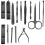 Professional set of manicure and pedicure tools + case - yellow and black