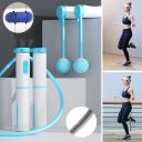 Professional skipping rope with electronic LCD counter - blue and white