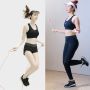 Professional skipping rope with electronic LCD counter - green and white