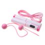Professional skipping rope with electronic LCD counter - pink and white