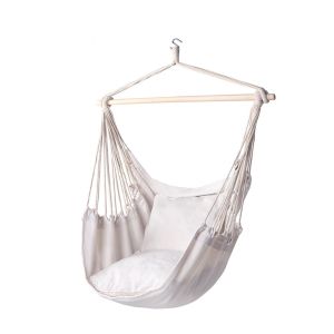 PROMIS HM100B Hammock, Brazilian armchair, wooden frame, 2 cushions, white