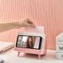 Pudełko na chusteczki z uchwytem na telefon - różowe
