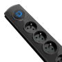 Qoltec 50105 surge protector 4 AC outlet(s) 230 V 2.5 m Black