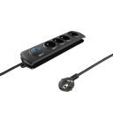 Qoltec 50105 surge protector 4 AC outlet(s) 230 V 2.5 m Black