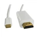 Qoltec 50414 video cable adapter 1 m HDMI Type A (Standard) USB C White