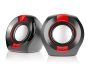 REAL-EL S-50 active loudspeakers 2.0, black/red, 6W