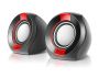REAL-EL S-50 active loudspeakers 2.0, black/red, 6W