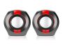 REAL-EL S-50 active loudspeakers 2.0, black/red, 6W