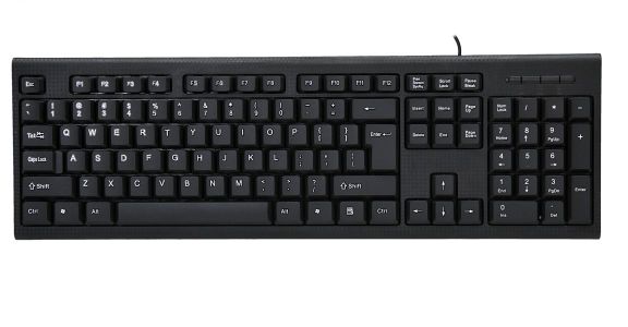 REBELTEC PEŁNOWYMIAROWA KLAWIATURA KOMPUTEROWA 104 KLAWISZE ZŁĄCZE USB DŁUGOŚC KABLA 1,8M PRIMERO