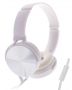 REBELTEC STEREOFONICZNE SŁUCHAWKI Z MIKROFONEM ZŁĄCZE MINI JACK 3,5MM 4 PIN PASMO PRZENOSZENIA: 20HZ-20KHZ MONTANA WHITE