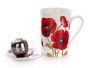 Red Poppy 3 piece tea set VETRO is a traditional supplier of a wide range of goods in the Czech Republic, Slovakia, Poland and many other countries. It cooperates with all international trade networks, but also with many traditional retail and wholesale partners. Currently our assortment includes glassware, porcelain and ceramics, household goods, decorative articles, home textiles, furniture, tools, lighting, leisure and garden products. Maki 3 piece tea set includes: 1x 340 ml ceramic pot (height 10.8 cm, diameter 7.6 cm), 1x metal strainer, 1x tray under the strainer. Microwave: Yes Dishwasher: Yes Material: Ceramic / metal Decor: Red Poppy Color: White