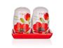 Red Poppy Salt & Pepper Tray