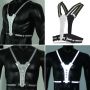Reflective LED suspenders - black