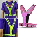 Reflective LED suspenders - pink