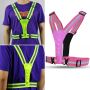 Reflective LED suspenders - pink