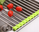 Roll-up drainer for dishes and vegetables / Dish dryer / Roll-up mat - green