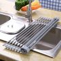 Roll-up drainer for dishes and vegetables / Dish dryer / Roll-up mat - grey