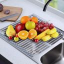 Roll-up drainer for dishes and vegetables / Dish dryer / Roll-up mat - grey