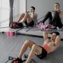 Roller with a base for exercising the abdominal muscles - black