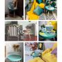 Round coffee table - turquoise
